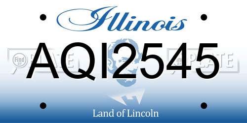AQI2545 Illinois License Plate