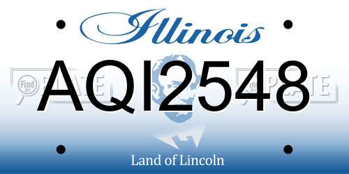 AQI2548 Illinois License Plate