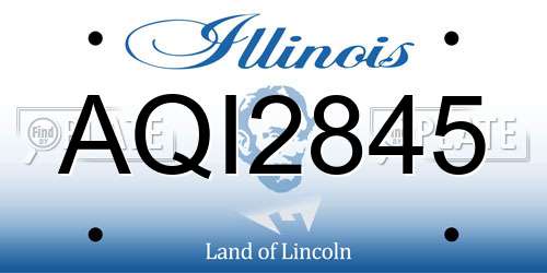AQI2845 Illinois License Plate