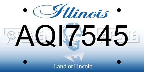 AQI7545 Illinois License Plate