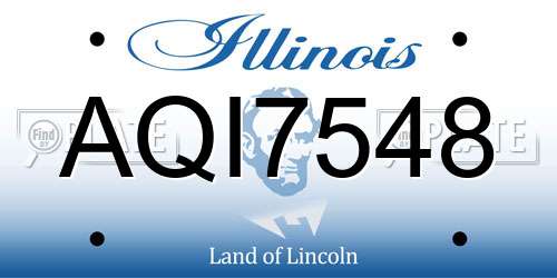 AQI7548 Illinois License Plate