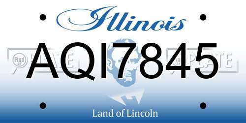 AQI7845 Illinois License Plate