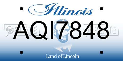 AQI7848 Illinois License Plate