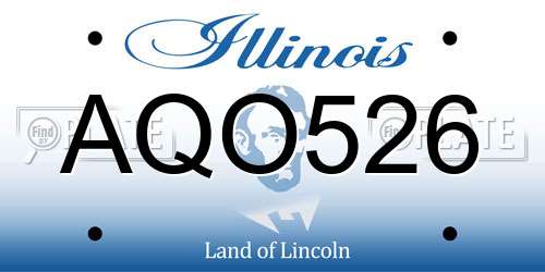 AQO526 Illinois License Plate