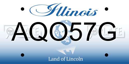 AQO57G Illinois License Plate
