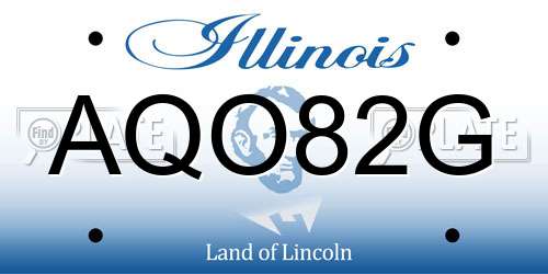 AQO82G Illinois License Plate