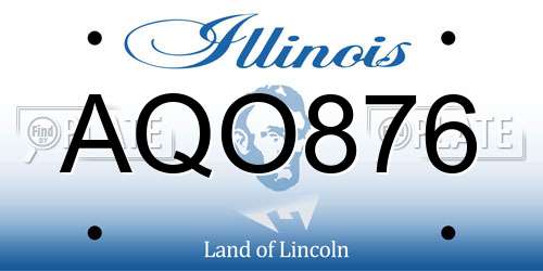 AQO876 Illinois License Plate