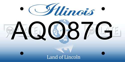 AQO87G Illinois License Plate