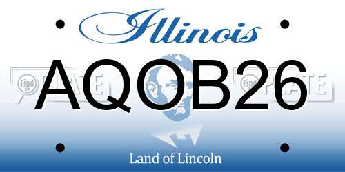 AQOB26 Illinois License Plate