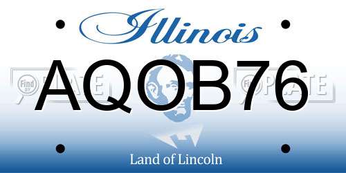 AQOB76 Illinois License Plate