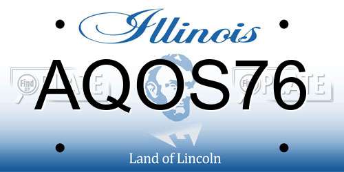 AQOS76 Illinois License Plate