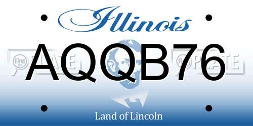 AQQB76 Illinois License Plate