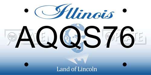 AQQS76 Illinois License Plate