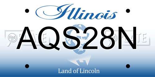 AQS28N Illinois License Plate
