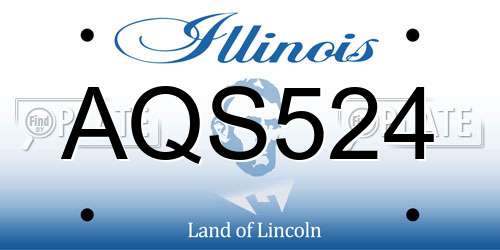AQS524 Illinois License Plate