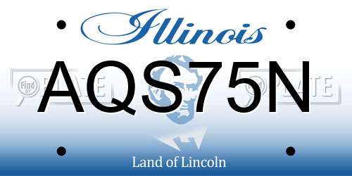 AQS75N Illinois License Plate