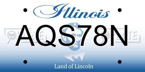 AQS78N Illinois License Plate