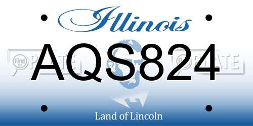 AQS824 Illinois License Plate