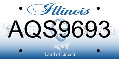 AQS9693 Illinois License Plate