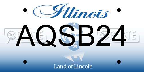 AQSB24 Illinois License Plate