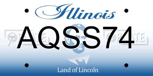AQSS74 Illinois License Plate