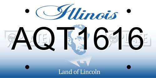 AQT1616 Illinois License Plate