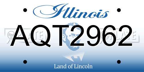 AQT2962 Illinois License Plate