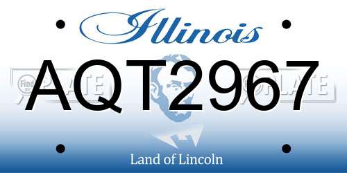 AQT2967 Illinois License Plate