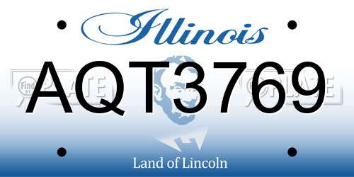 AQT3769 Illinois License Plate
