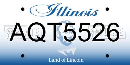 AQT5526 Illinois License Plate