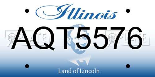 AQT5576 Illinois License Plate