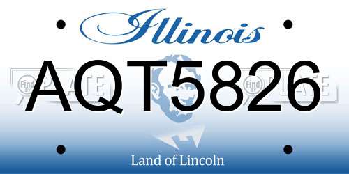 AQT5826 Illinois License Plate
