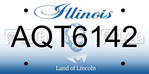 AQT6142 Illinois License Plate