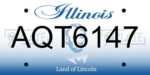 AQT6147 Illinois License Plate