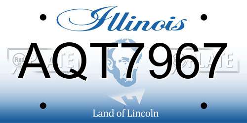 AQT7967 Illinois License Plate