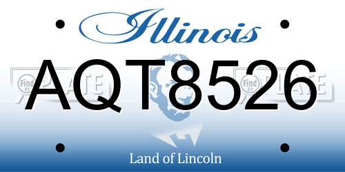 AQT8526 Illinois License Plate