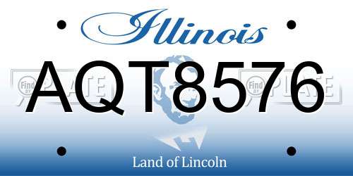 AQT8576 Illinois License Plate