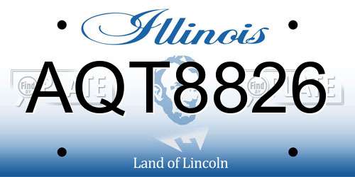AQT8826 Illinois License Plate