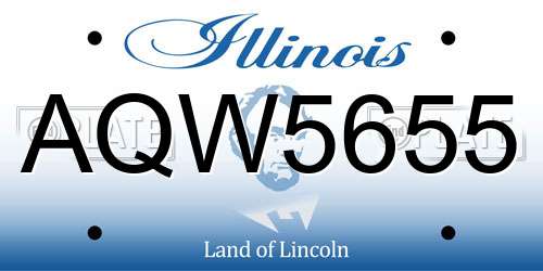 AQW5655 Illinois License Plate