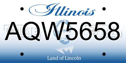 AQW5658 Illinois License Plate
