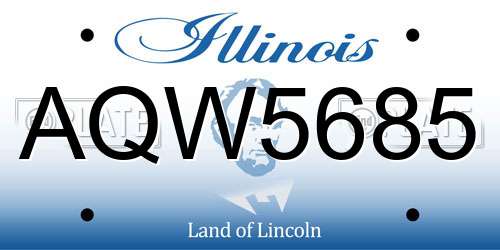 AQW5685 Illinois License Plate