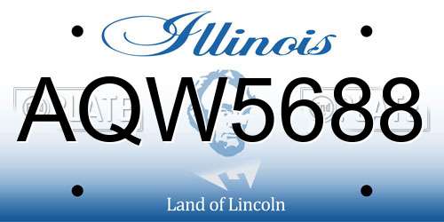 AQW5688 Illinois License Plate