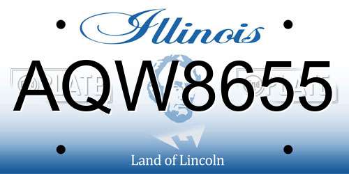 AQW8655 Illinois License Plate