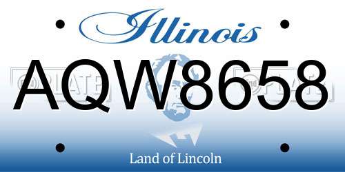 AQW8658 Illinois License Plate