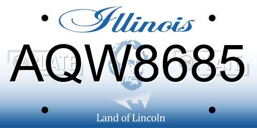 AQW8685 Illinois License Plate