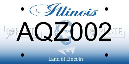 AQZ002 Illinois License Plate