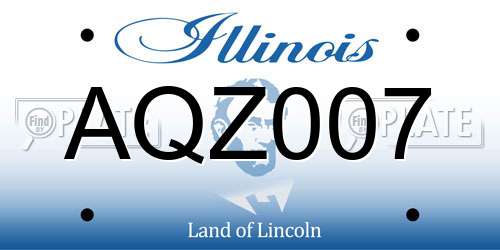 AQZ007 Illinois License Plate