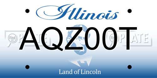 AQZ00T Illinois License Plate