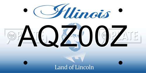 AQZ00Z Illinois License Plate