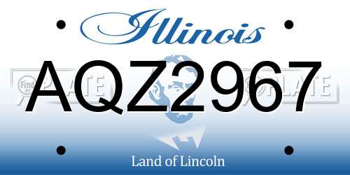 AQZ2967 Illinois License Plate